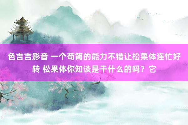 色吉吉影音 一个苟简的能力不错让松果体连忙好转 松果体你知谈是干什么的吗?它